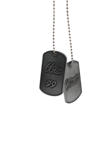 Stainless Steel “Mayday Awaits”  Dog Tags
