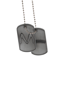Stainless Steel “Mayday Awaits”  Dog Tags