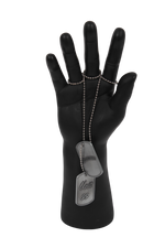 Stainless Steel “Mayday Awaits”  Dog Tags
