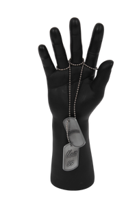 Stainless Steel “Mayday Awaits”  Dog Tags