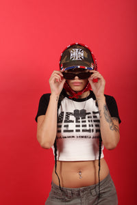 Black & White Star Spangled MEIDEI Crop Top